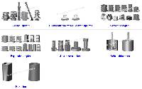 Verstellgleiter und Gewindestopfen, Adjustable glides and th